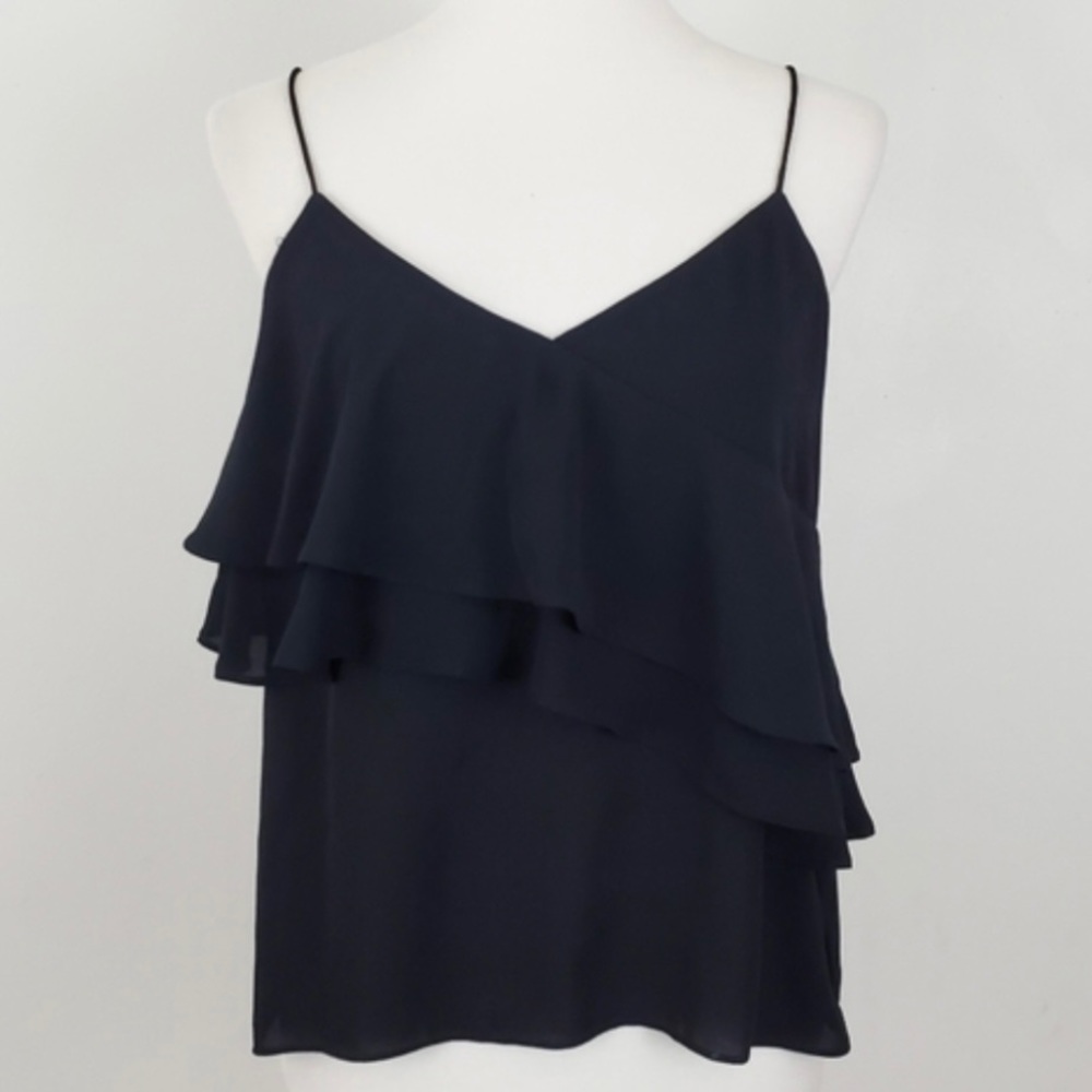 J Crew Drapey Ruffle Tank Top